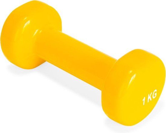 VirtuFit Vinyl Dumbbell Pro - 1 kg - Geel