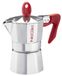 Pedrini 9081-0 Moka Express Cafetière Rouge, Acier inoxydable