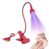 Vonsera UV-lamp voor gelnagels, 5 W mini-lamp UV voor nagels met veiligheidsclip, lamp klein met 4 instelbare standen, uv-lamp nagels voor het uitharden van nagellak (fuchsia)