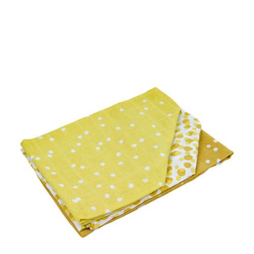 Briljant Baby hydrofiel luier 3x spots ochre Geel - Katoen