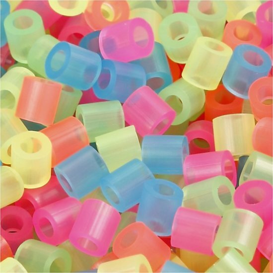 Nabbi Strijkkralen, afm 5x5 mm, neon kleuren, medium, 5000 assorti