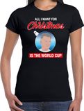 Bellatio Decorations Bondscoach Louis all I want for Christmas fout Kerst shirt - zwart - dames - Kerst t-shirt / Kerst outfit XS