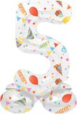 Folat Staande Folieballon Cijfer 5 Joyful Party - 72 cm