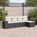 Maison Exclusive - Ensemble de meubles de jardin 5 pièces avec canapé et coussins, noir, en polyrotin