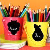 Ambiance Sticker Schoolbord muurstickers - uitwisbare zelfklevende muurstickers - SET VAN 6 MINI-FRUITJES - 70x70cm