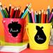 Ambiance Sticker Schoolbord muurstickers - uitwisbare zelfklevende muurstickers - SET VAN 6 MINI-FRUITJES - 70x70cm