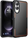 Poetic Neon Case voor Samsung Galaxy S25 Edge 5G, Dual Layer Heavy Duty Robuuste Lichtgewicht Slanke Shockproof Beschermhoes Telefoonhoes, Zwart