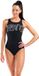 Arena Dames Badpak Graphic V Back Zwart Wit