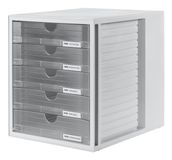 HAN Systembox Ladenkast - 5 Laden - Grijs/Transparant