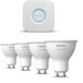 Philips Hue Starterspakket - GU10 - met 4 Spotjes - Warmwit Licht - Incl. 1 Hue Bridge - Hue White