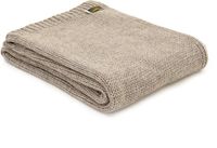Tweedmill Gebreide Alpaca Wollen Plaid Natural - blauw - 150 x 180 cm - wol