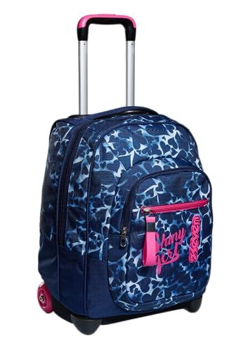 Seven Trolley, Dyed Hearts, Blu, 2in 1 Gebruik Zaino met Cross-Over-systeem, Scuola en Viaggio