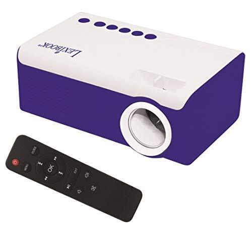 Lexibook Mini HD-videoprojector, thuisbioscoop, ingebouwde luidspreker, inclusief afstandsbediening, HDMI / USB / AV / Micro SD-connectiviteit, blauw / wit, PRJ150