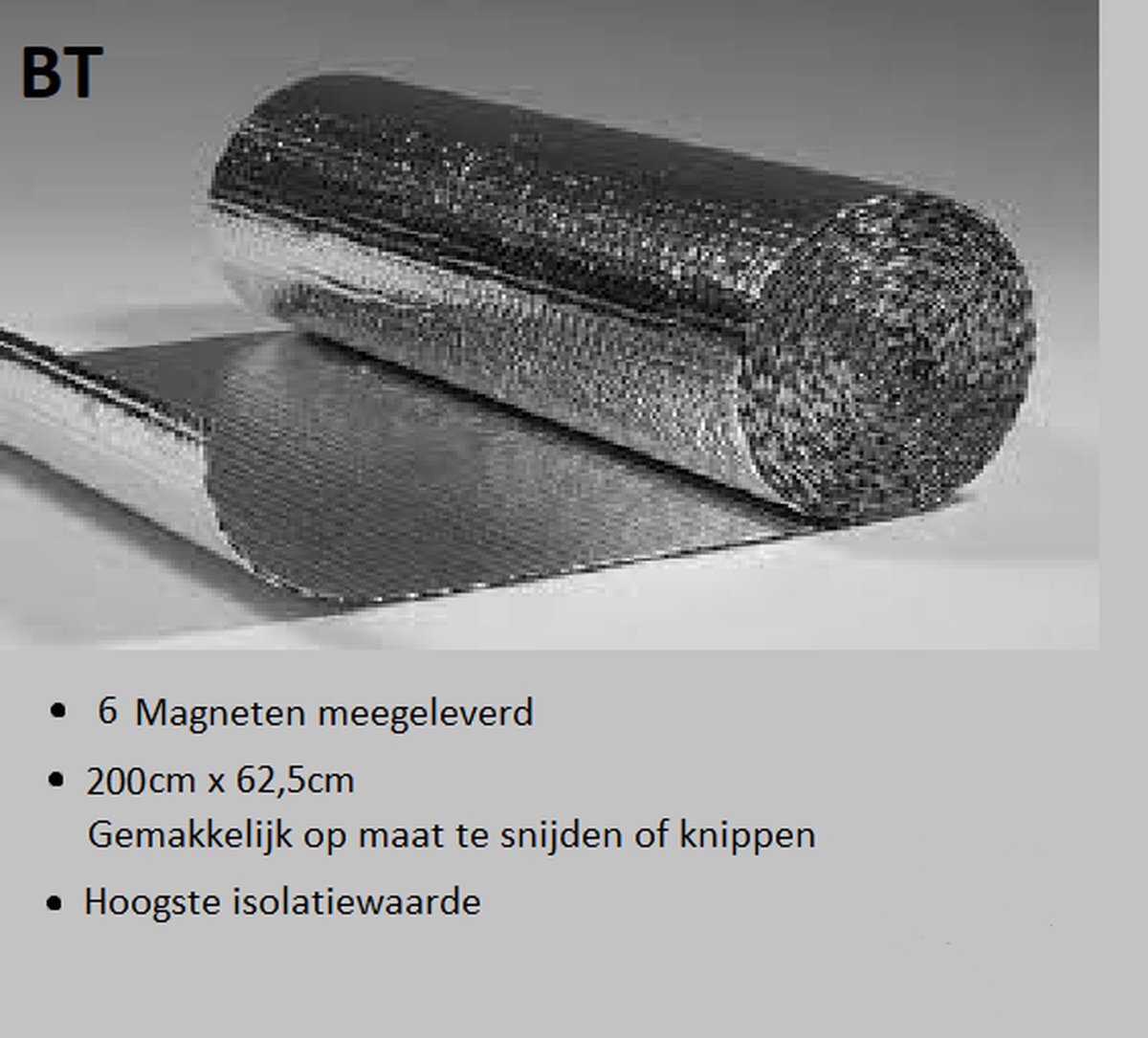 Bt ? Radiatorfolie inclusief 6 magneten van BT. Isolatie mat 200 cm x 62,5 cm 1,25 M2. Isolatiemat voor radiatoren. Energiebesparend en behagelijker wonen met de isolatiemat voor radiatoren van