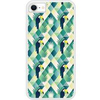 Verstevigd hoesje met sublimatie bedrukking, compatibel met Apple iPhone 8 Toucan losange