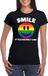 Bellatio Decorations Smile if you respect LGBT emoticon shirt zwart dames - LGBT/ Gay pride shirts L