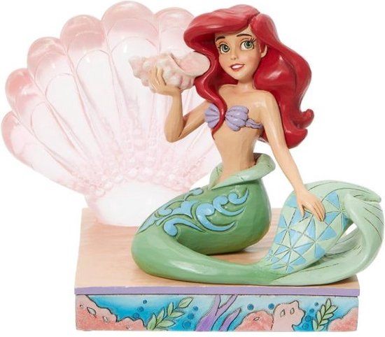 Disney Traditions De Kleine Zeemeermin Ariel met Schelp 12 cm - Fantasy Figuur - Multi