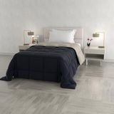 Italian Bed Linen Elegante winterdekbed, microvezel, donkerblauw/lichtgrijs, 170 x 260 cm