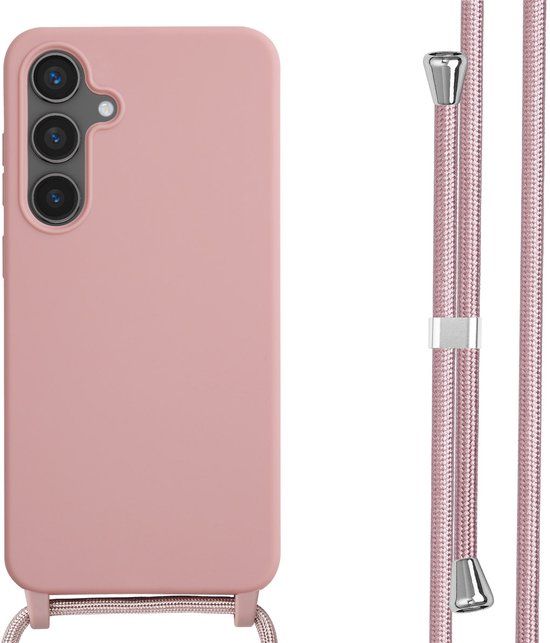 imoshion Siliconen hoesje met koord voor de Samsung Galaxy S24 FE - Sand Pink