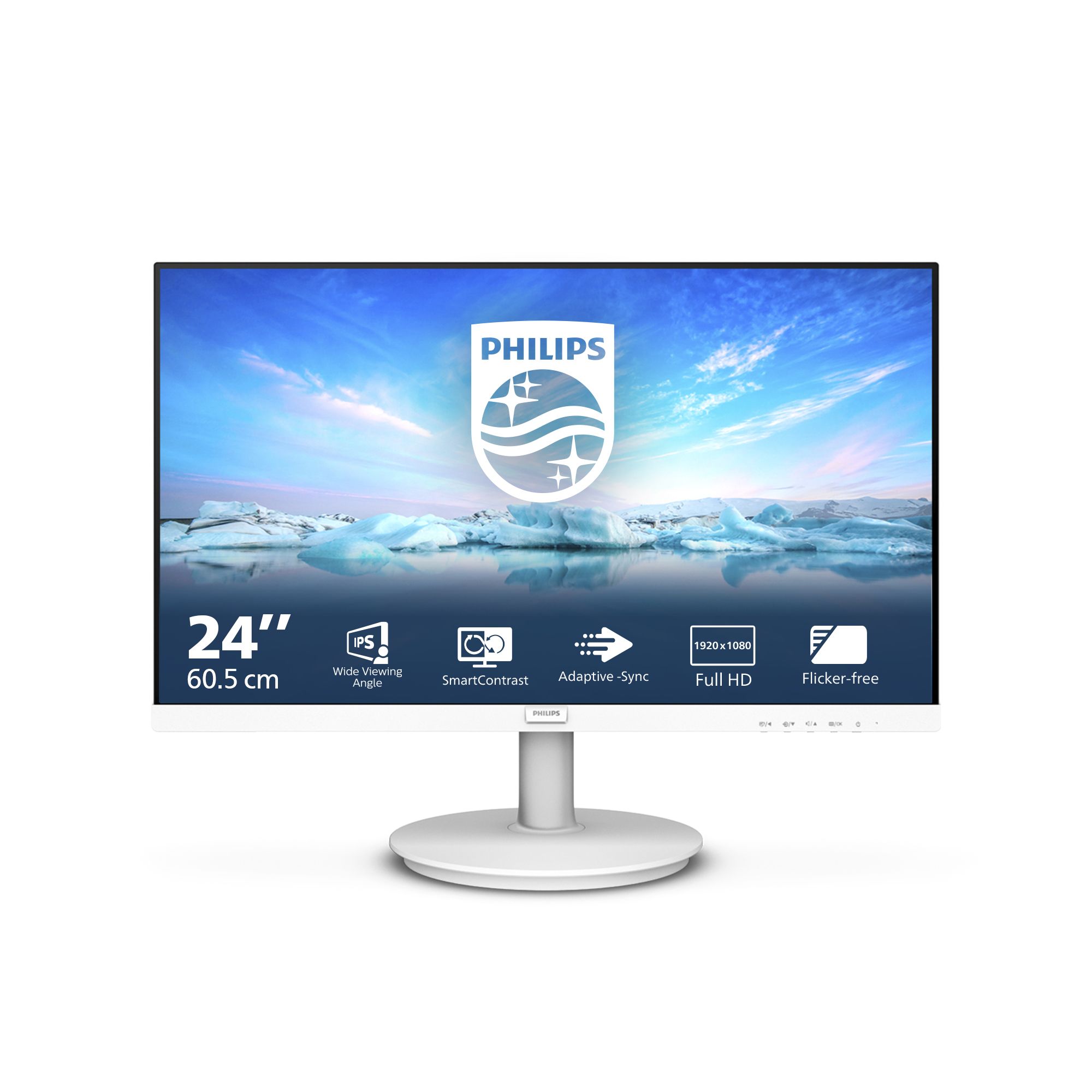 Philips 241V8AW/00 23.8" Full HD IPS Monitor - 75Hz, White