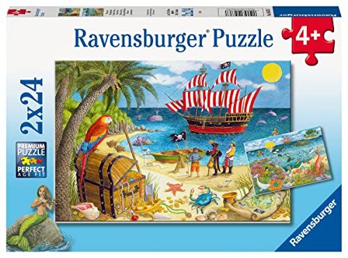 Ravensburger Pirate & Mermaids legpuzzels voor kinderen vanaf 3 jaar - peuterspeelgoed - 2x 24 stuks
