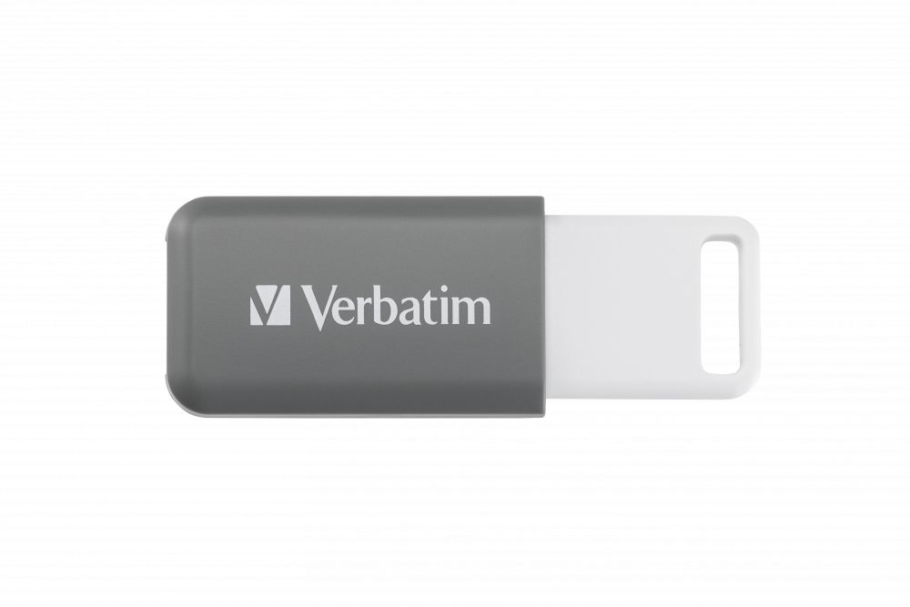 Verbatim V DataBar USB Flash Drive - 128GB - USB 2.0 - Grey