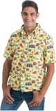 CHAKS Gele 90's Blouse met Icoontjes - Maat XL