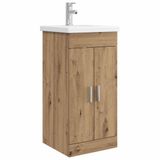 vidaXL Meuble de salle de bain avec lavabo chêne artisanal 42 x 40 x 84,5 cm