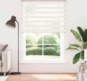 Maison Exclusive - Dubbel rolgordijn, marmerbeige, 160x200 cm, stofbreedte 155,9 cm, polyester
