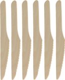 Depa BBQ/verjaardag/camping bestek - messen - 20x - hout - 16 cm - eco friendly/composteerbaar