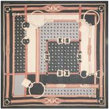 GUESS sjaal Carrie Logo Kefiah Max 130x130cm Espresso Logo