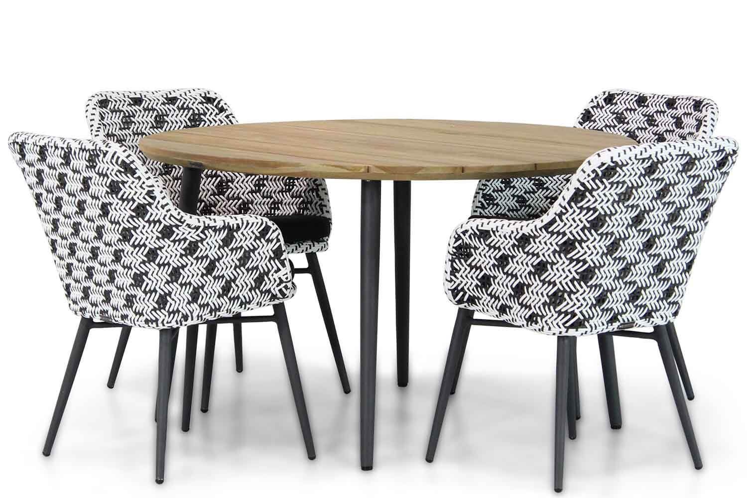 Lifestyle Garden Furniture Crossway/Montana 130 cm Rond Dining Tuinset 5-delig - 7423645467473