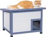Merkloos / Sans marque Wan GmbH Buiten Kattenhuis - Dierenverblijf Isolatie - Warmte Bescherming - 4-Laags Isolatie - 60 x 50 x 49 cm - Wit Blauw