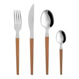 Set Diletta Set van 24 Bestek Bruine Handvat