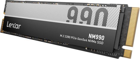 Lexar NM990 1TB - M.2 2280 - PCI Express 5.0 x4 - 1 TB - NVMe 2.0 - 750TBW - zwart