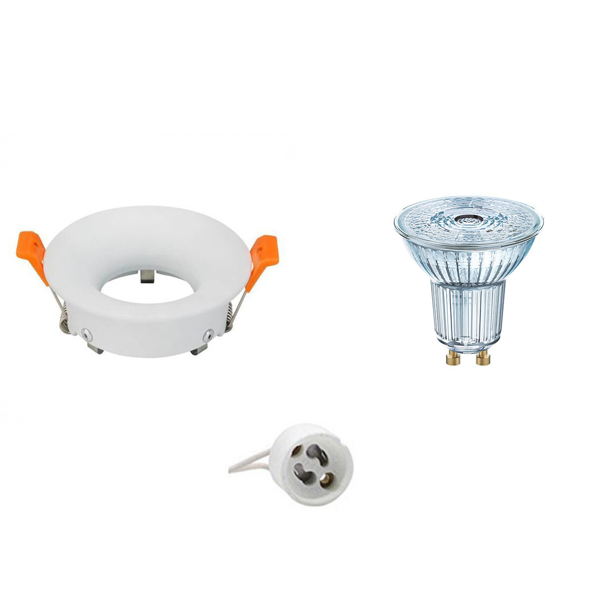 Osram - LED Spot Set - Parathom PAR16 930 36D - GU10 Fitting - Dimbaar - Inbouw Rond - Mat Wit - 3.7W - Warm Wit 3000K - Ã˜85mm