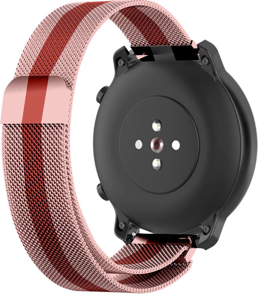 Strap-it Milanees bandje 20mm - Roze/rood - Geschikt voor Active / Active2 / Galaxy Watch / Venu - SQ / Amazfit GTS / Bip