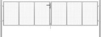 vidaXL Tuinpoort Gegalvaniseerd Staal Zilver 400x125 cm