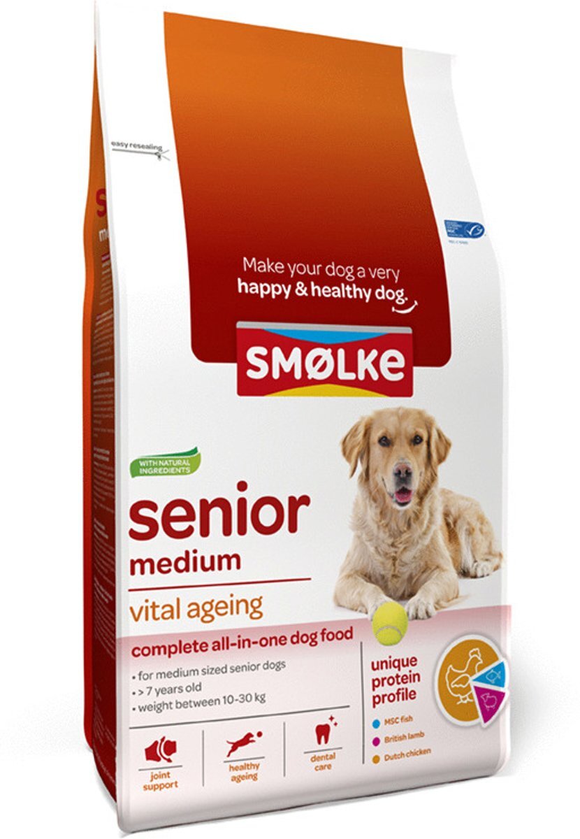 SMOLKE senior medium brokken hondenvoer 3 kg