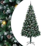 vidaXL Kunstkerstboom Groen 240 cm PVC en Staal en Kunststof
