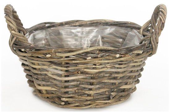 Van der Leeden Ronde Rotan Mand diameter 26 cm bloempot