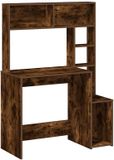 vidaXL Bureau met schappen 100x45x140 cm bewerkt hout gerookt eiken