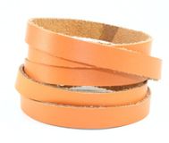 Cored wikkelarmband bruin, 100cm Q351