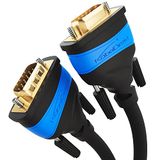 KabelDirekt – 10 m – VGA-kabel (15 pin, Full HD/1080p, 3D-compatibel, VGA stekker, voor aansluiting van een PC op een monitor/CRT/TV, gouden aansluitingen, zwart)
