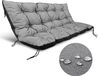 Jeu de coussins siège + dossier pour banc de palette avec sangles imperméable balançoire de jardin terrasse gris 120x80cm 120x40cm