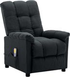 vidaXL Massagestoel stof donkergrijs