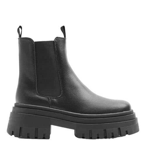 Catwalk chunky leren chelsea boots zwart