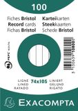 Exacompta Pak 100 steekkaarten in folie - bristol gelijnd niet geperforeerd 100x150mm74x105mm - Wit
