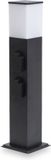 HOFTRONIC - Buitenstopcontact paal - 51cm - 4 stopcontacten - Zwart - E27