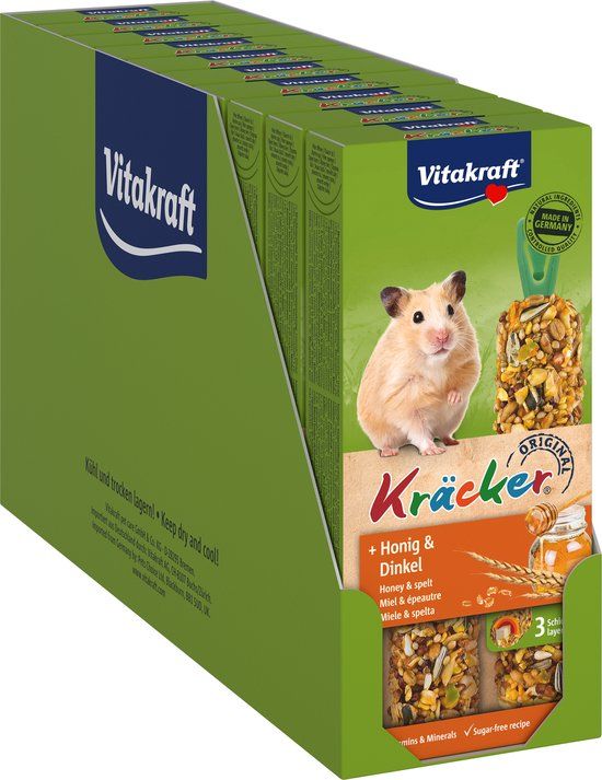 Vitakraft KrÃ¤cker Original voor Hamsters met Honing en Spelt - 10x2 stuks (20 stuks)